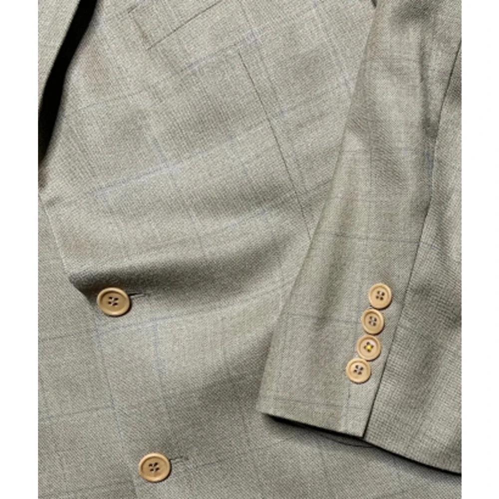 Brooks Brothers 346 Mens Brown Long Sleeve Herringbone Blazer Suits Size 43R